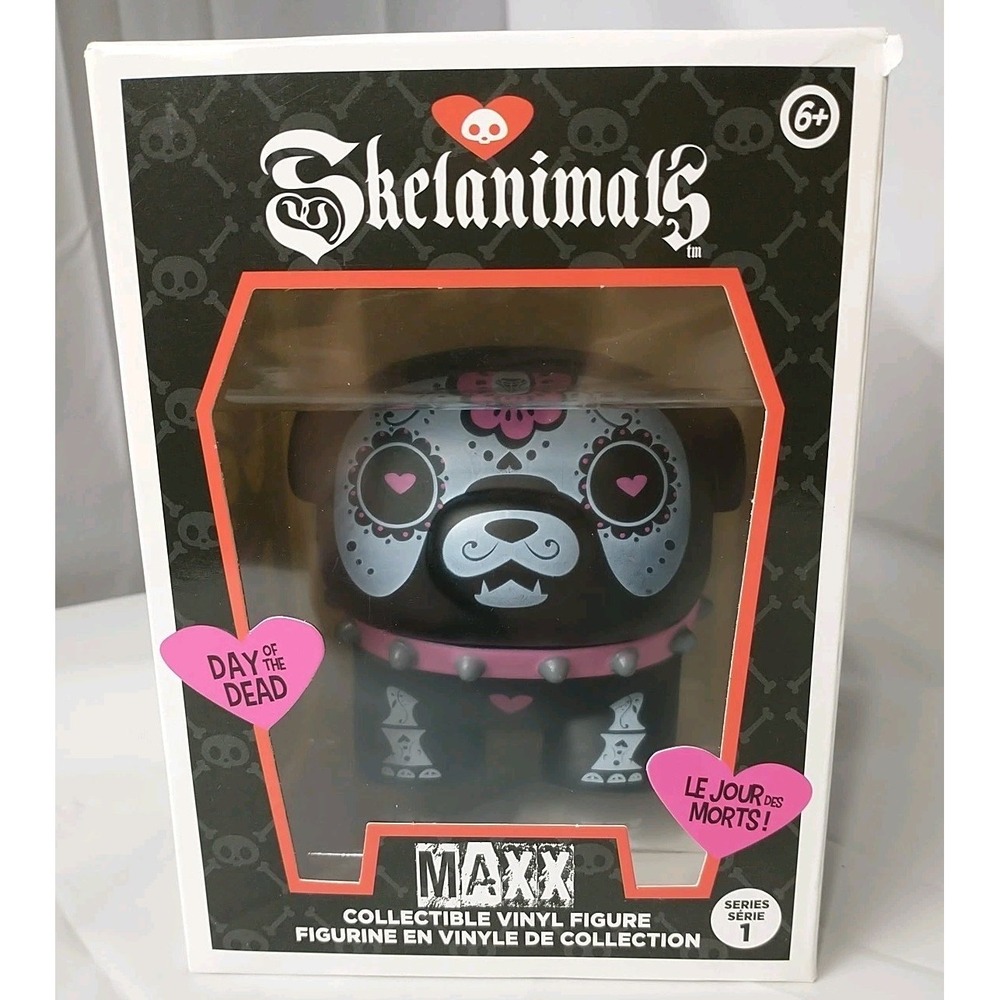 Skelanimals Maxx The Bulldog Day Of The Dead Dog Vinyl Figure Series 1 New